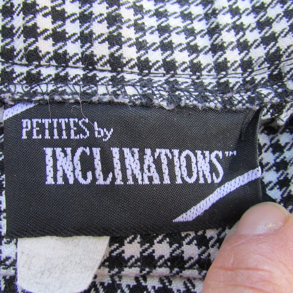 Classic Black and White Checkered Wide Leg Pants - Picture 2 of 6